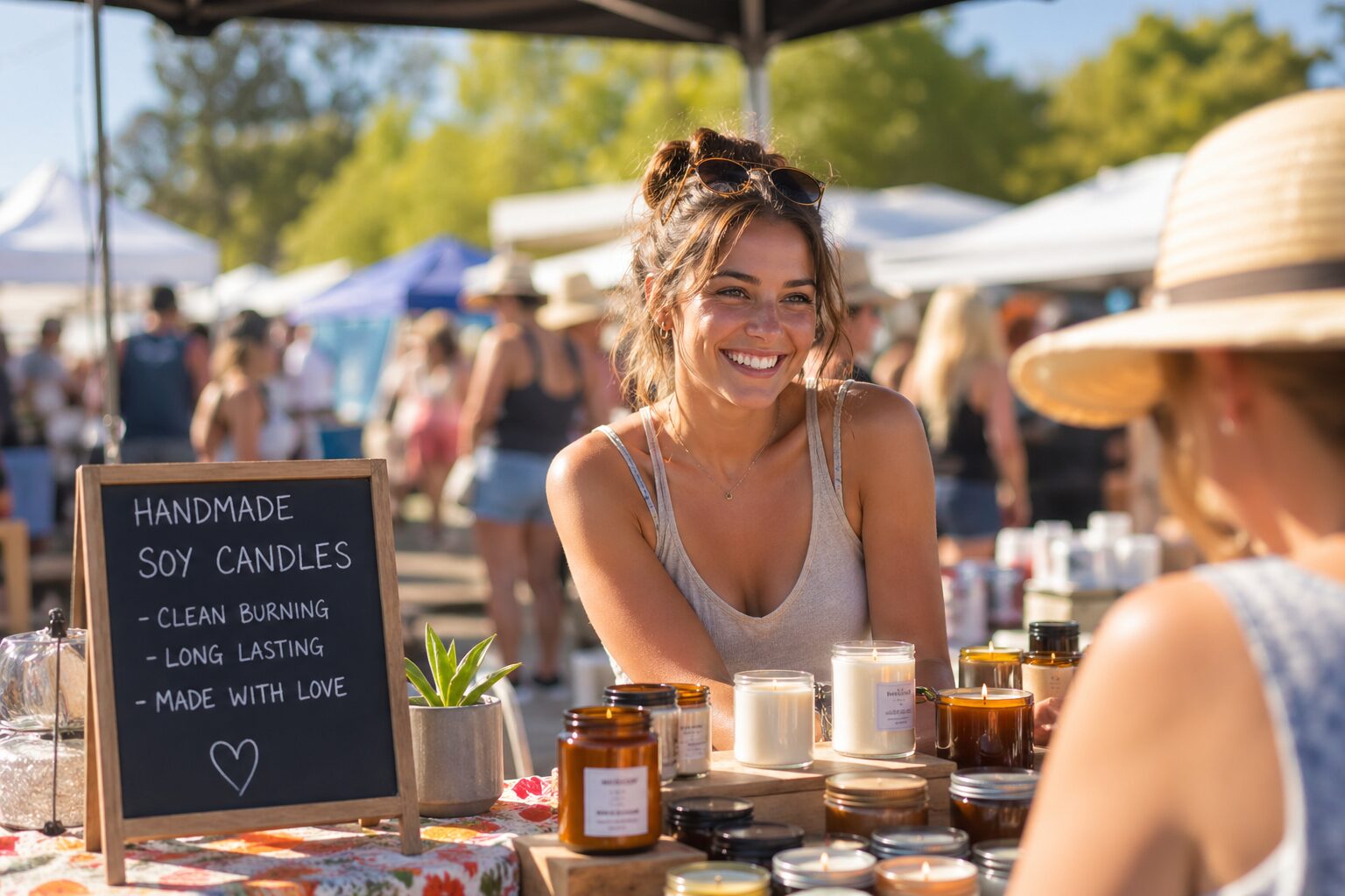 At a market after learning how to sell without feeling pushy